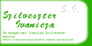 szilveszter ivanicza business card